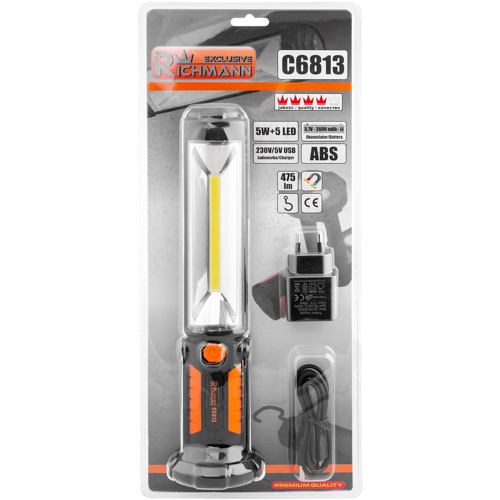 Įkraunamas žibintuvėlis „CORONA" 5W +5 LED
