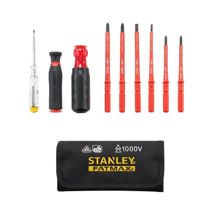 Stanley Fatmax VDE el. atsuktuvų rink. 10 vnt. krepšyje, 1000V