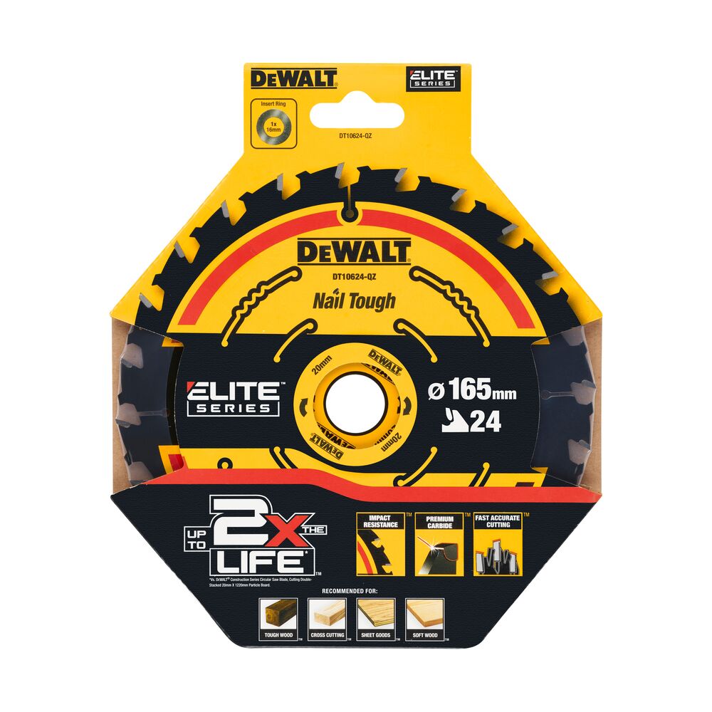 Pjov. diskas medienai DeWalt ELITE CSB 165x20mm 24T