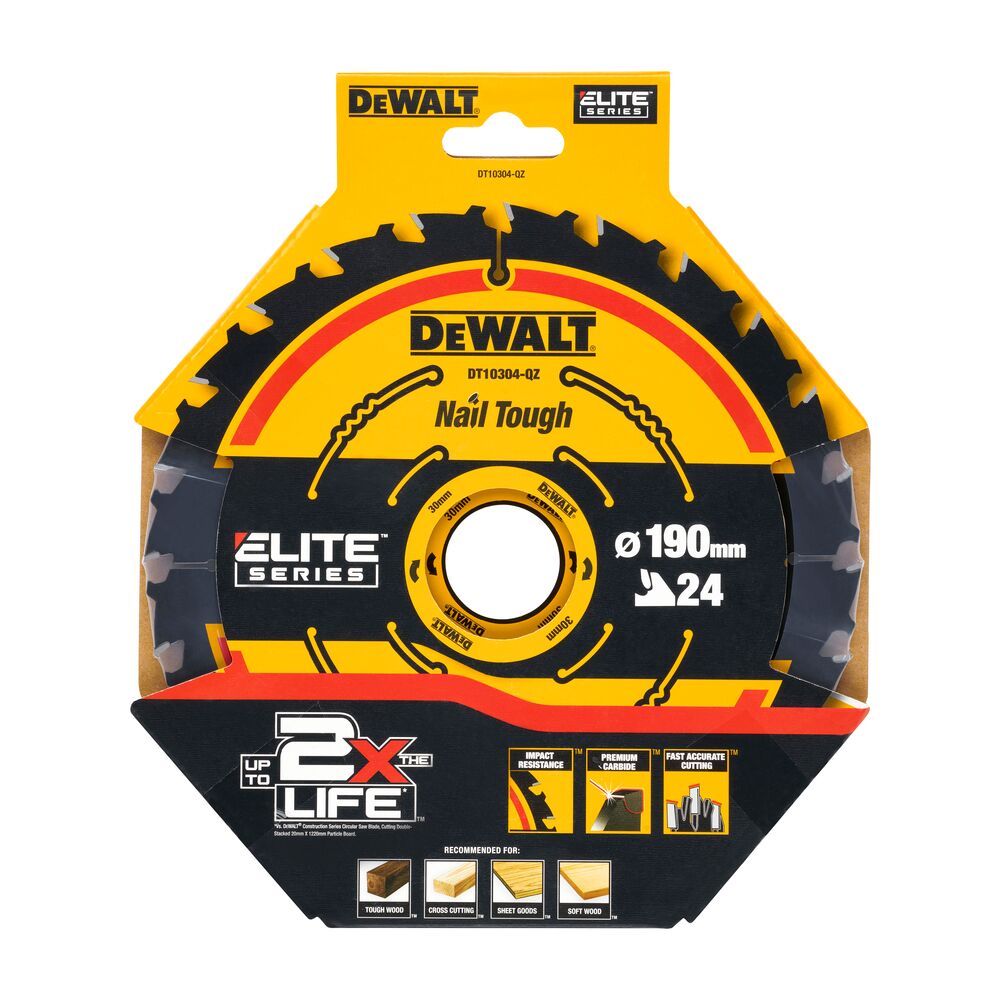 Pjov. diskas medienai DeWalt ELITE CSB 190x30mm 24T