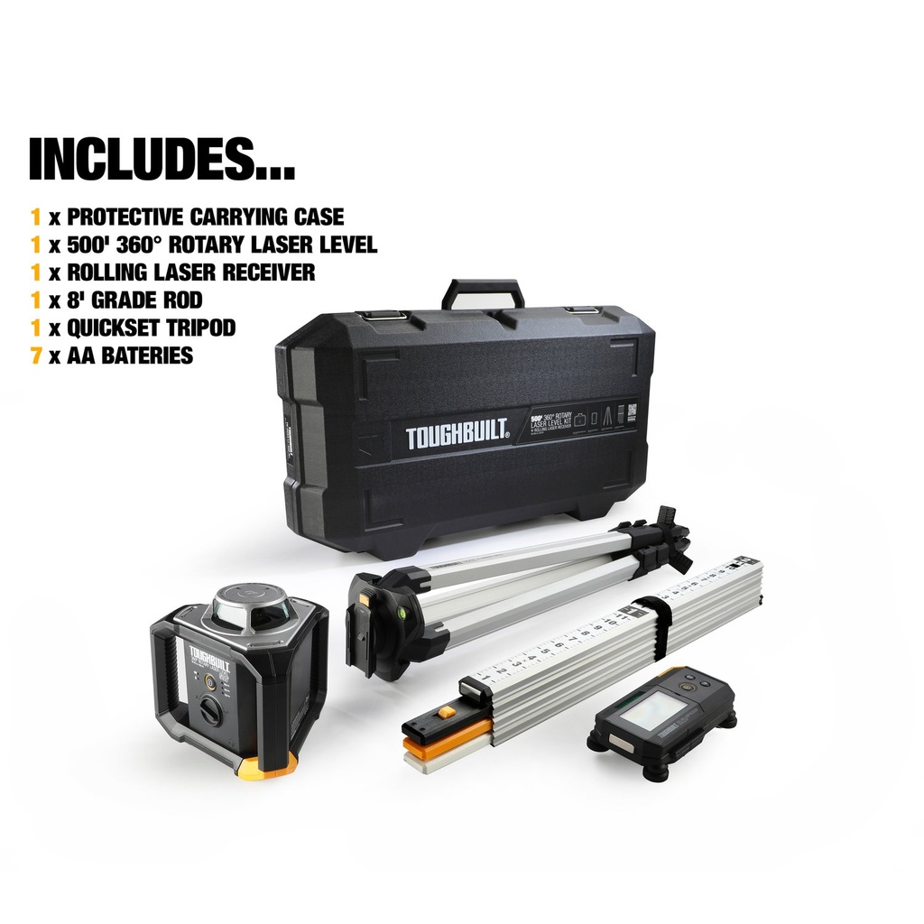 360º Rotary Laser Level Kit + Rolling Laser Receiver