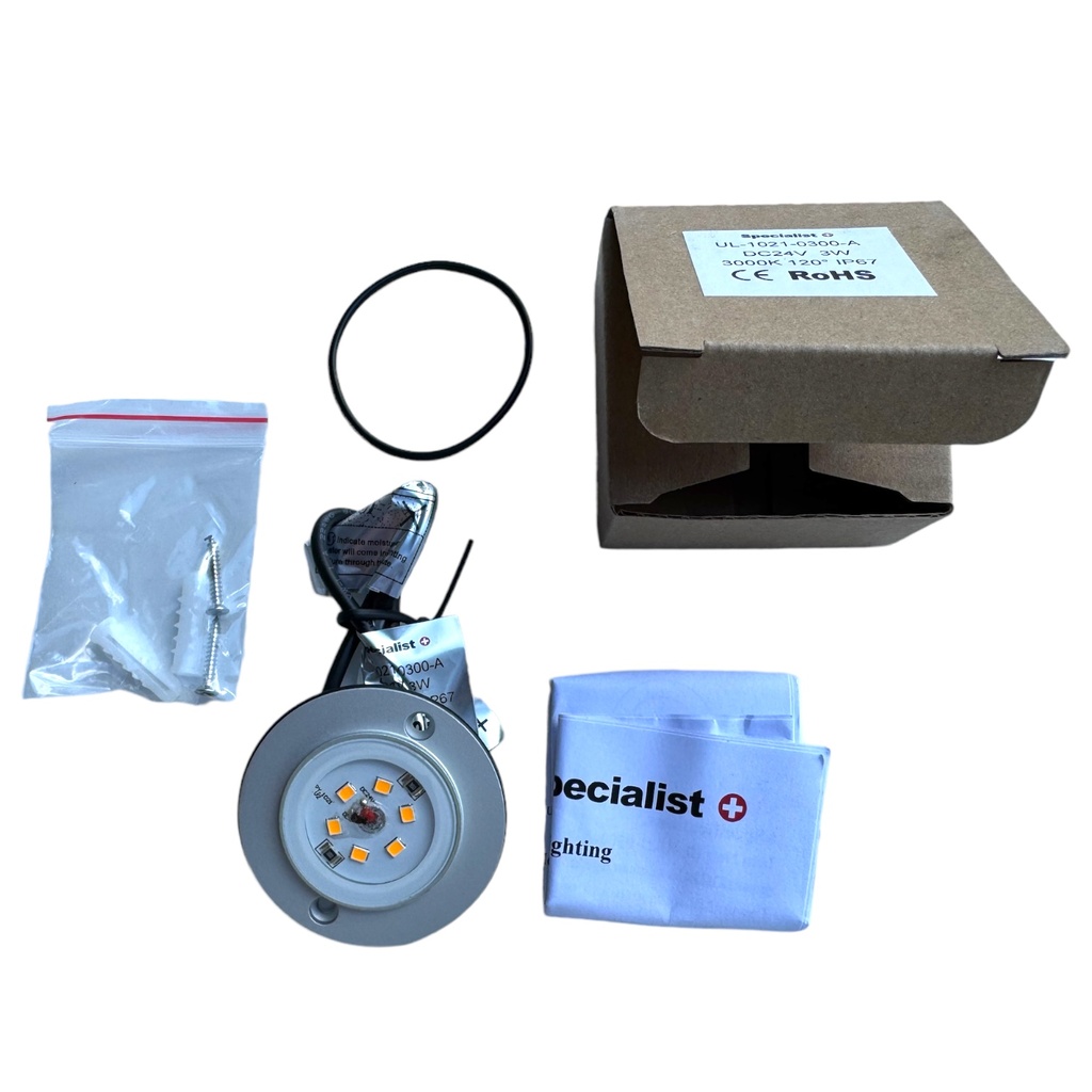 Šviestuvas Specialist Aliuminis 3W, 24V, 3000K, IP67