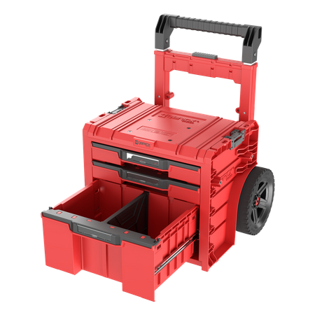 QBRICK PRO įrankių dėžė su ratukais, 3 stalčiai