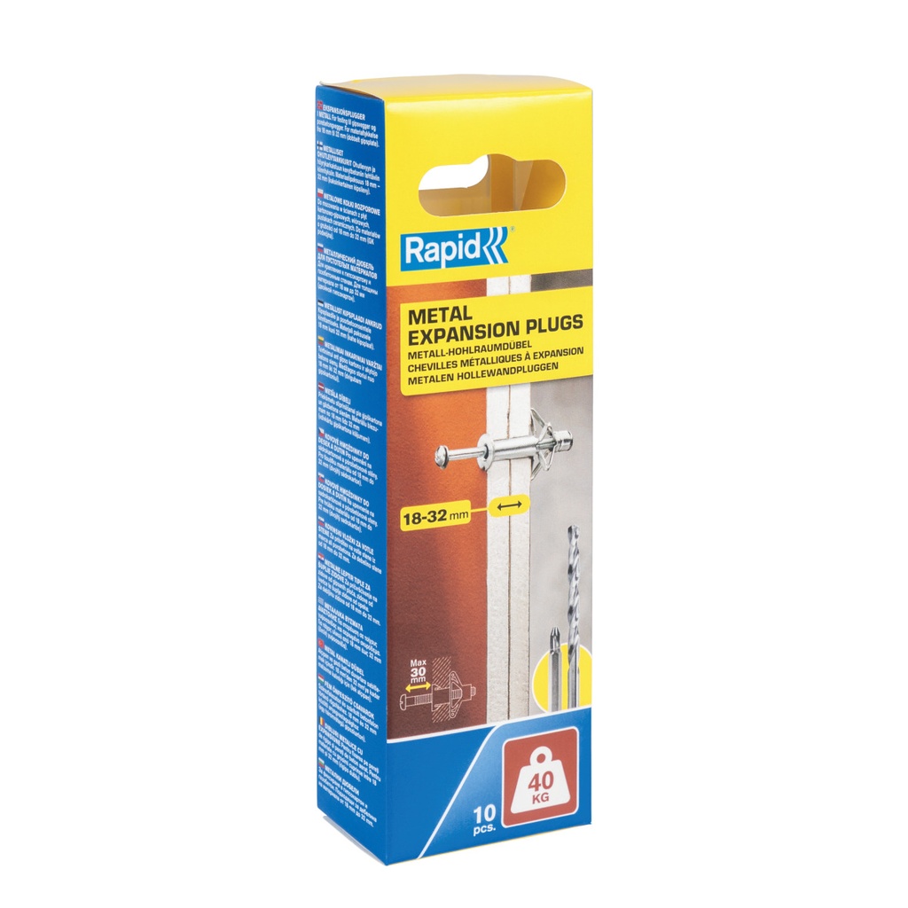 Rapid ankeris 18-32 mm. storio sienelėms, max 40 kg. 10 vnt. 