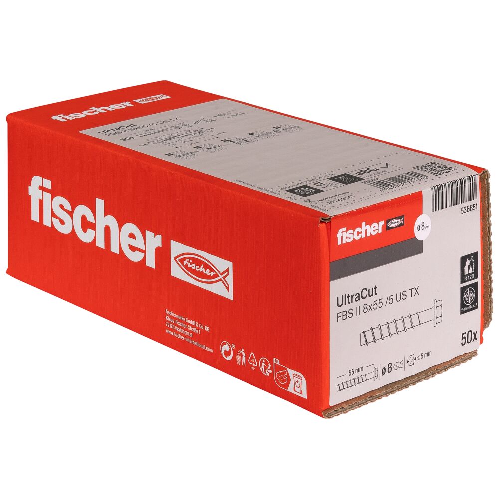Betonsraigtis UltraCut FBS II 8x55 US TX, Fischer 50 vnt.