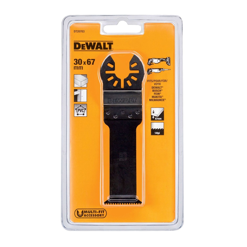 Daugiafunkcinio įrankio geležtė 30 mm x 67 mm, DeWALT