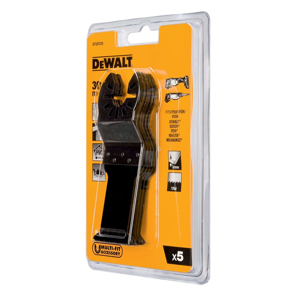 Daugiafunkcinio įrankio geležtės 30 mm x 43 mm, DeWALT, 5 vnt.
