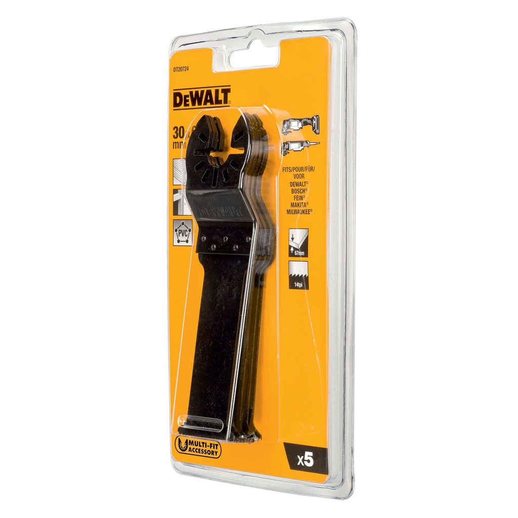Daugiafunkcinio įrankio geležtės 30x67 mm, DeWALT, 5 vnt.