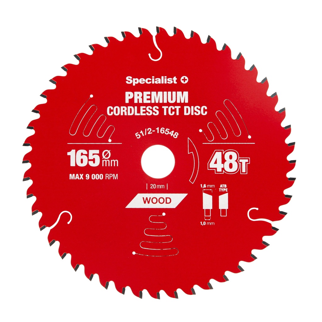 SPECIALIST+ pjovimo diskas Cordless 165x48Tx20mm