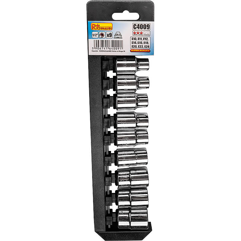 Padrunikomplekt TORX 1/2", E10-E24