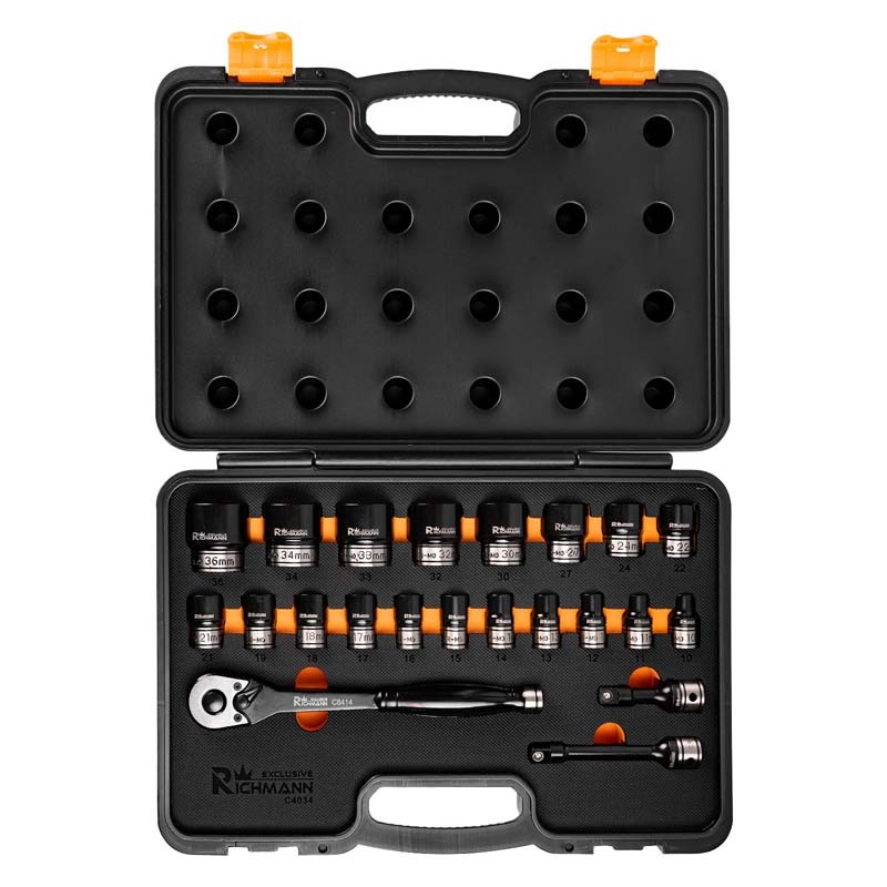 Set of impact sockets C4034, 22 pcs.