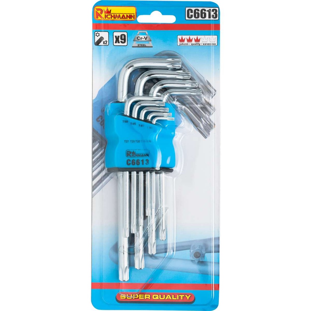Hexagobal keys Torx T10-T50 9 pcs.