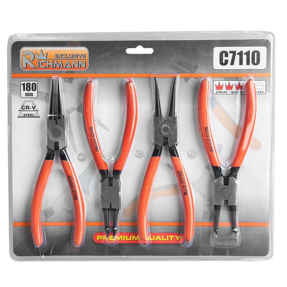 Pliers for retainer rings S2 PRO 4 pcs
