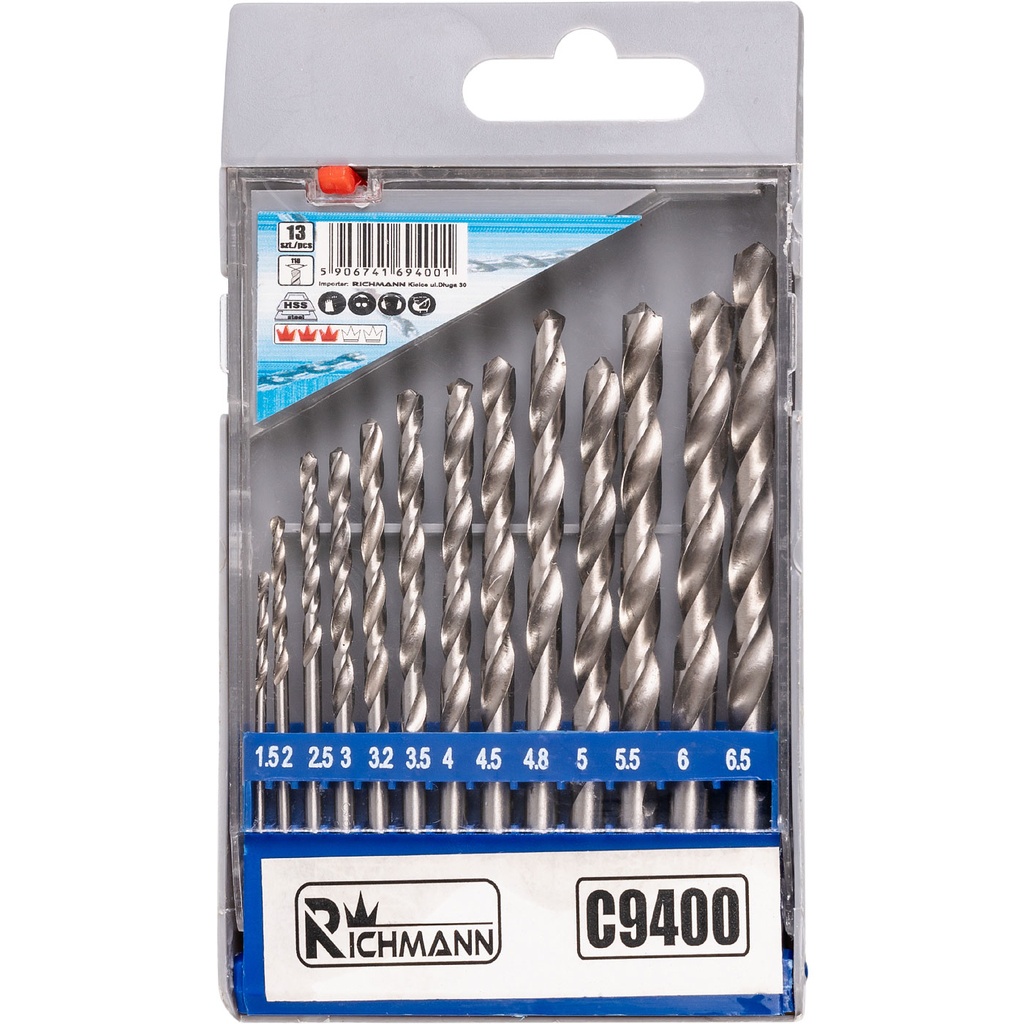 Drils for metal 1,5-6,5mm.