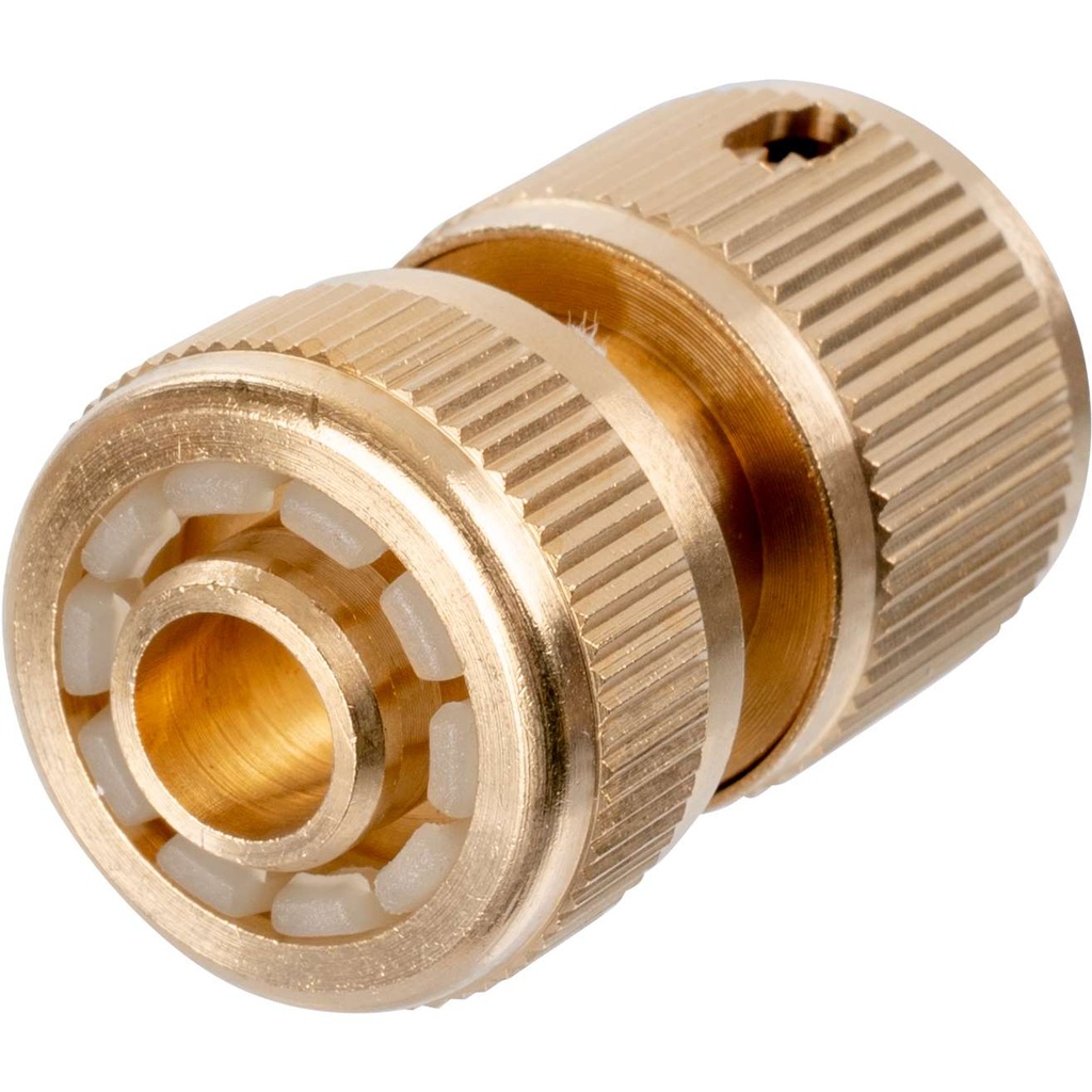 Žalvarinė jungtis su STOP mech. 1/2"
