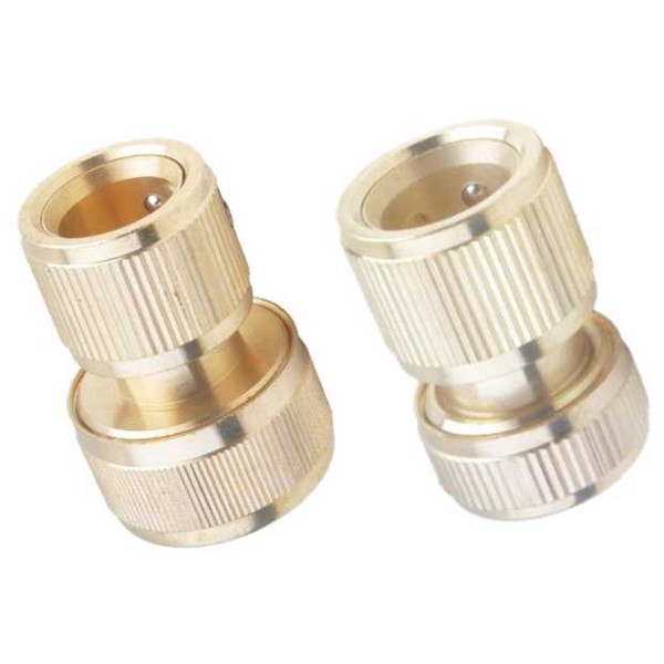 Brass quick coupler with stop