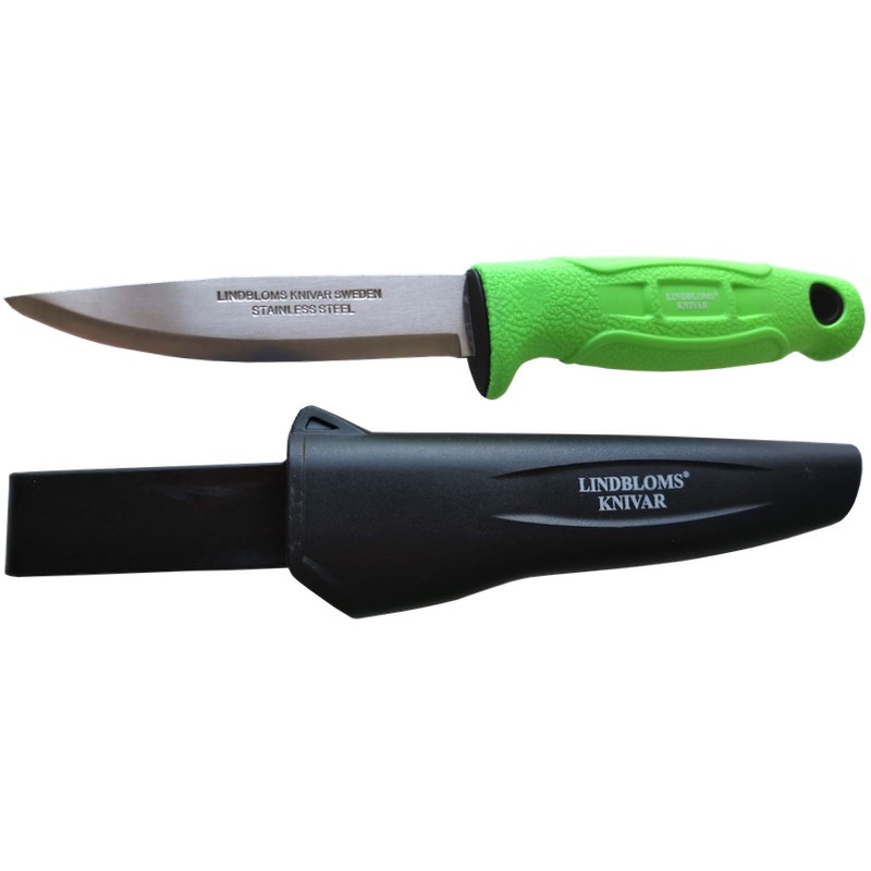 Craft knife with rubberized handle accessible for hand.