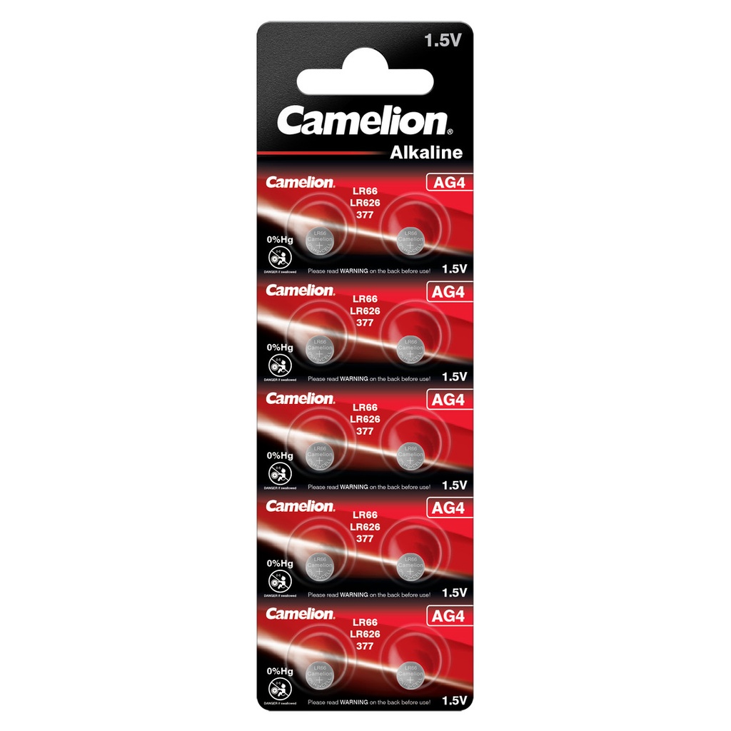 Patarei ilma elavhõbedata, LR66/AG4, 1,5V, CAMELION, 10 tk