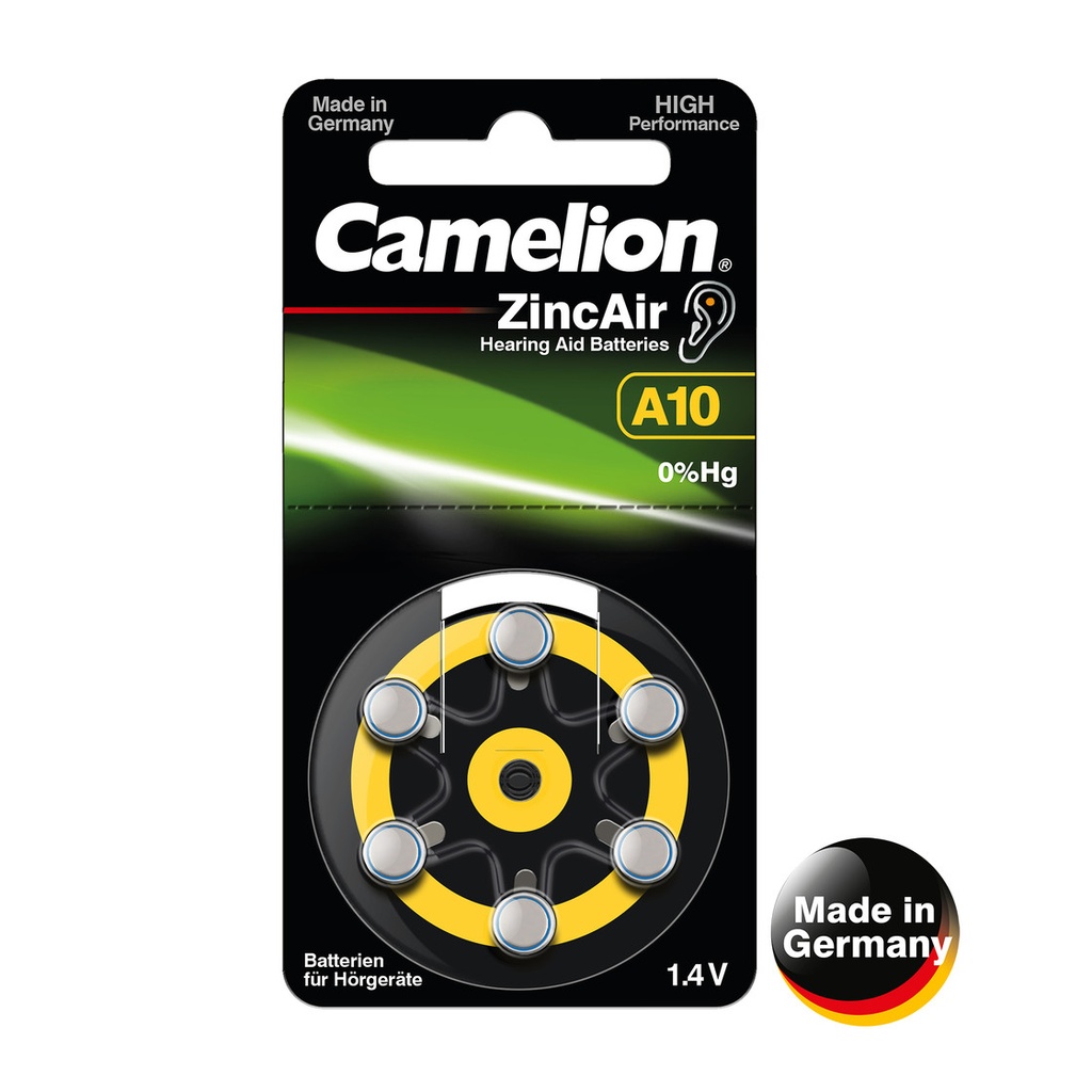 Elements, A10/DA10/ZL10, 1.4V, CAMELION, 6 pcs.