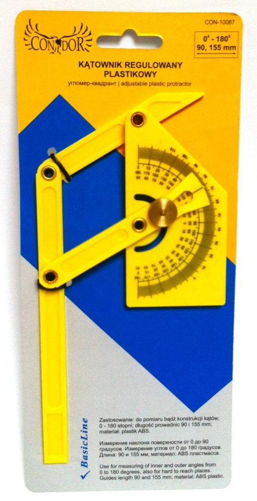 Angle with protractor 90x150mm