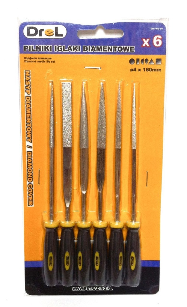 Diamond needle rasps 160 mm. 6 psc