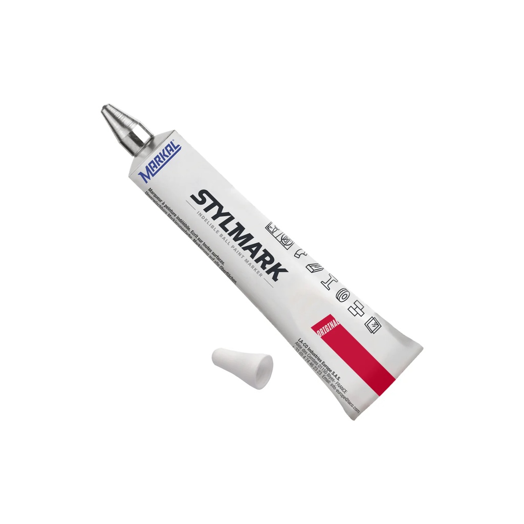 Stylmark tube 6 mm marker white