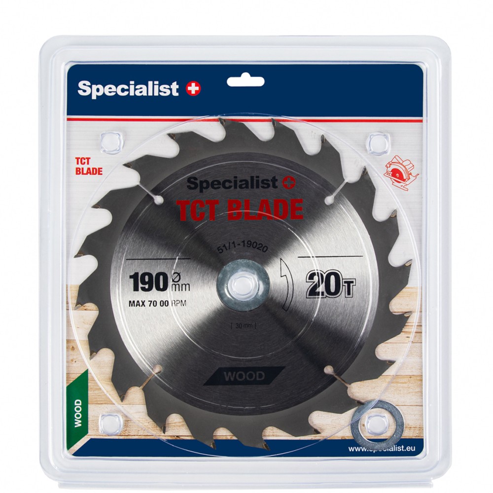 SPECIALIST+ TCT blade, 190x20Tx30/20/16 mm