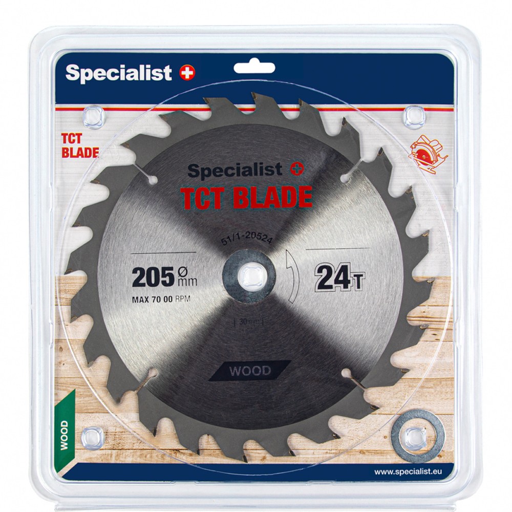 SPECIALIST+ TCT blade, 205x24Tx30/20/16 mm