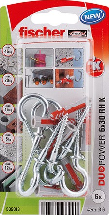 Kahekomponentne tüübel konksuga 8×40 mm, 4 tk