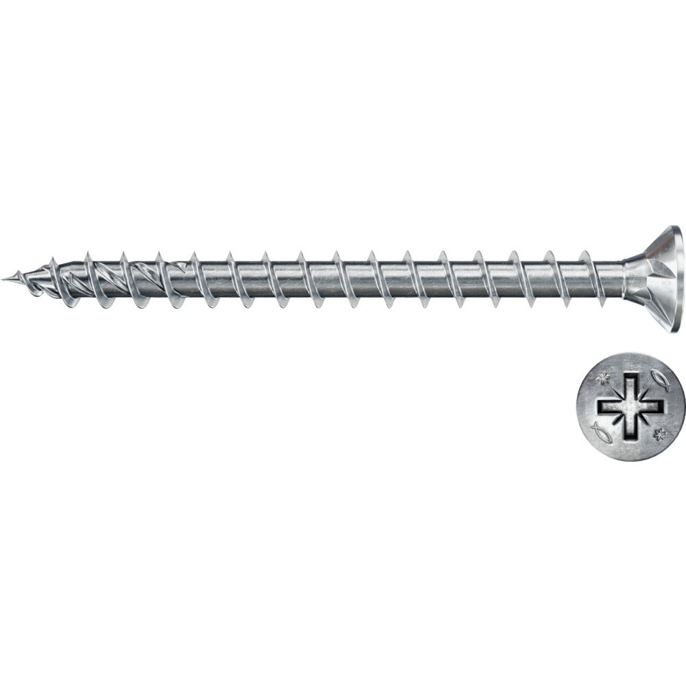 Kokskrūves PZ2 5,0x30 balti cinkotas, 200 gab.