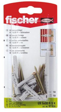 Universaalne tüübel kruviga UX 10x60 mm, 4 tk