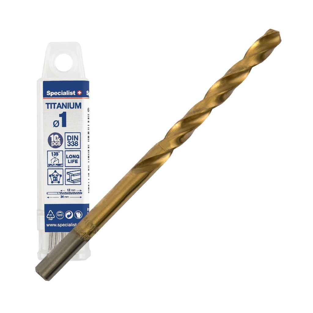 SPECIALIST+ drill bit TITAN, 1 mm, 10 pcs