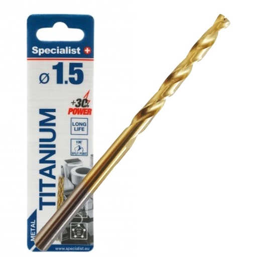 SPECIALIST+ drill bit TITAN, 1.5 mm, 2 pcs