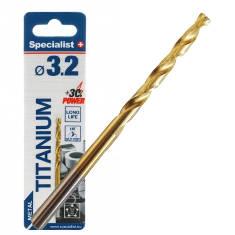 SPECIALIST+ drill bit TITAN, 3.2 mm
