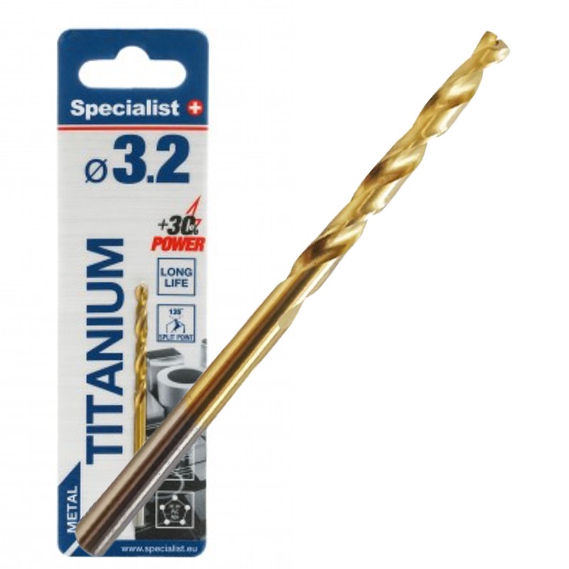 SPECIALIST+ metalo grąžtas TITAN, 3.2 mm