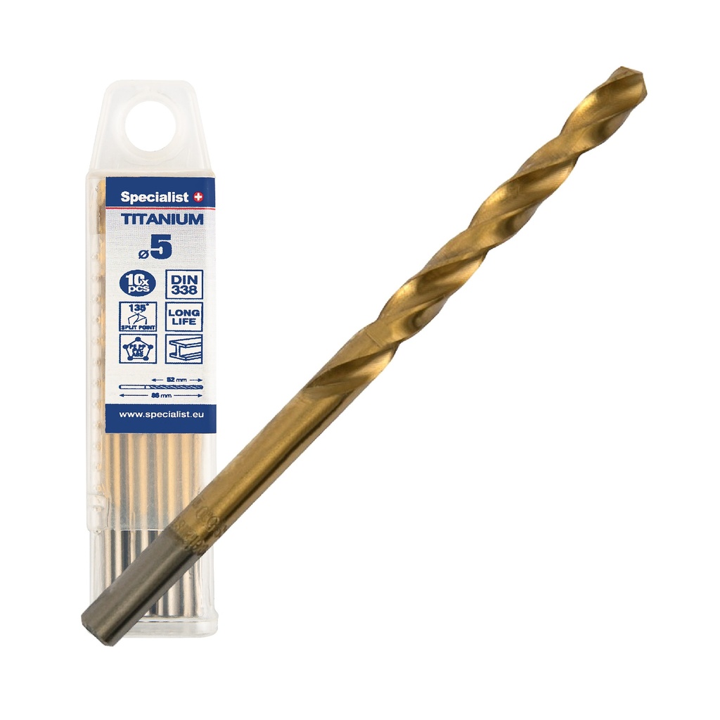 SPECIALIST+ drill bit TITAN, 5 mm, 10 pcs