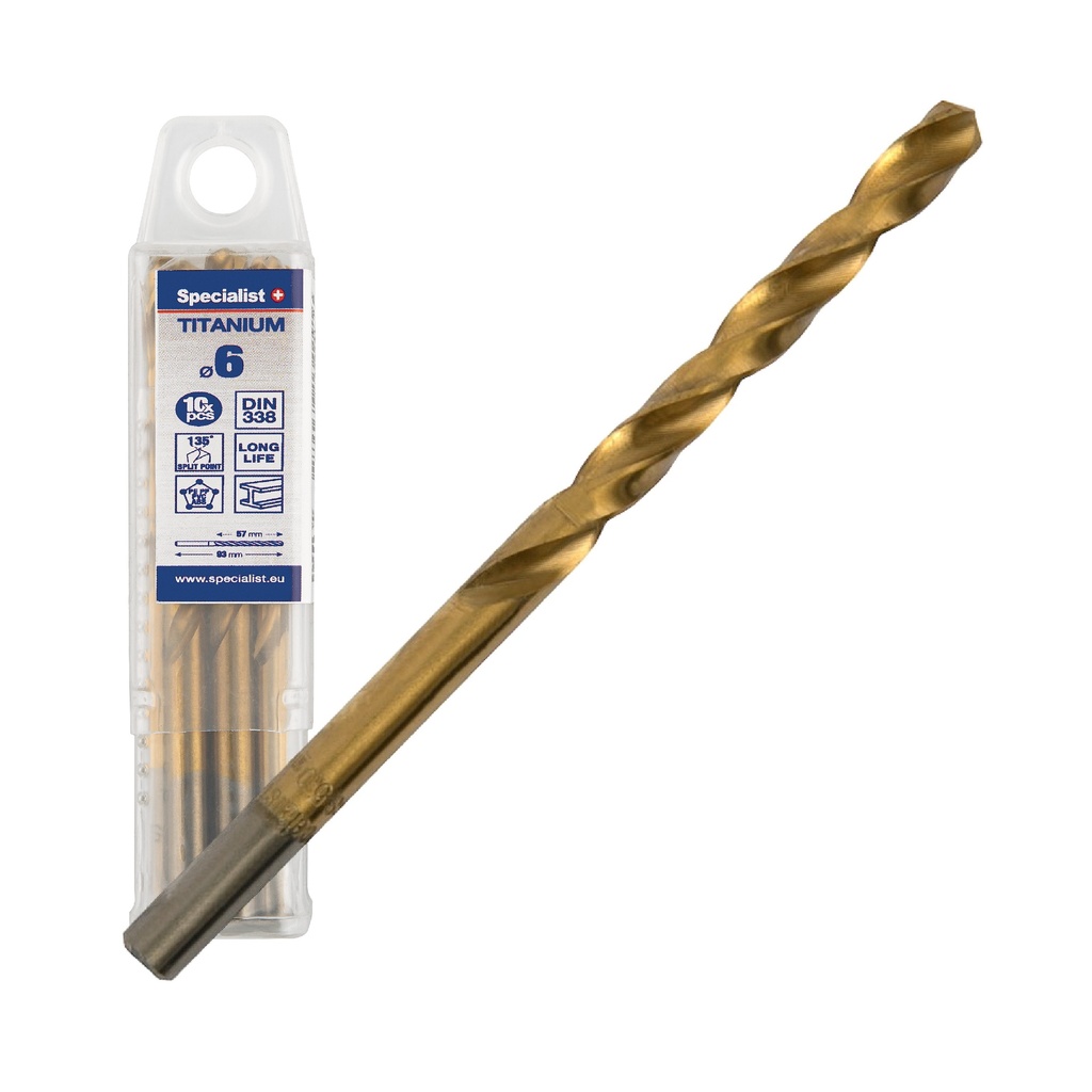 SPECIALIST+ drill bit TITAN, 6 mm, 10 pcs