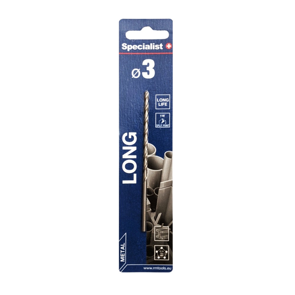 SPECIALIST+ metal drill bit LONG DIN340, 3 x 63 mm