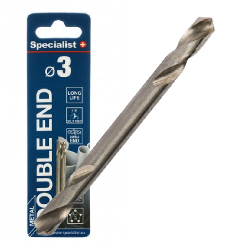 SPECIALIST+ double-ended metal drill bit HSS, 3 mm, 2 pcs