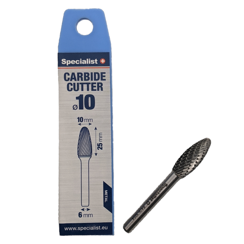 SPECIALIST+ carbide rotary burr, FLH 10x25x6 mm
