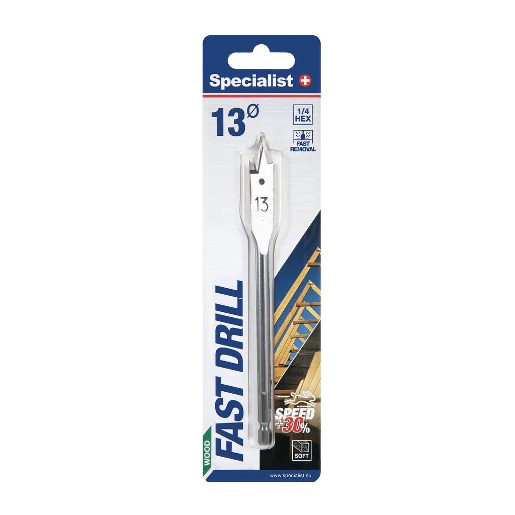 SPECIALIST+ lapik puidupuur 13 mm