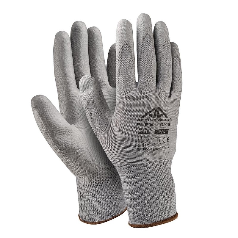 Grey PU gloves XXL