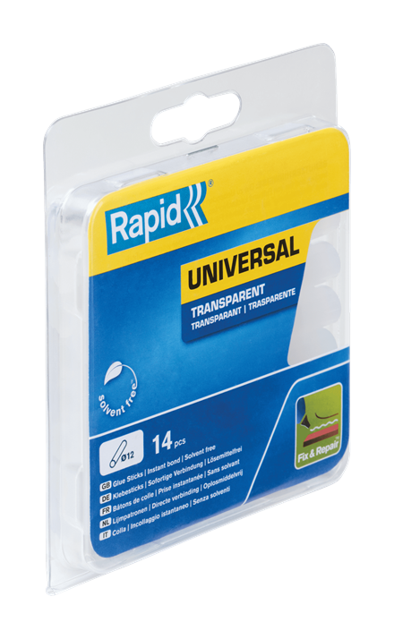 Klijai universalūs skaidrūs 12 mm 125 g, RAPID, 14 vnt