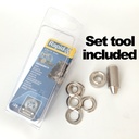 Grommets 10*21mm + set tool. 25pcs.