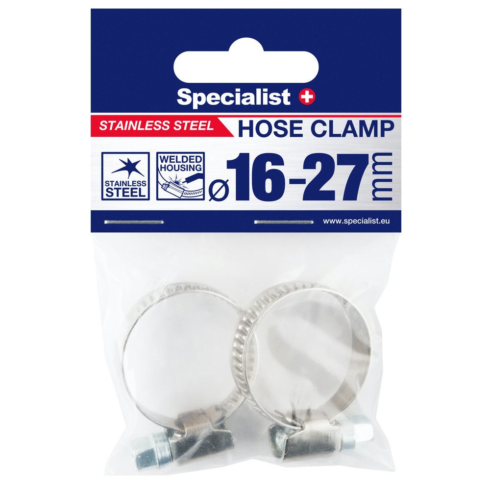 SPECIALIST+ hose clamp, 16-27 mm, 2 pcs