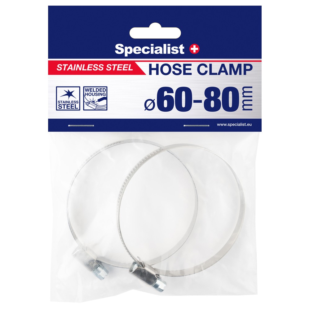 SPECIALIST+ hose clamp, 60-80 mm, 2 pcs