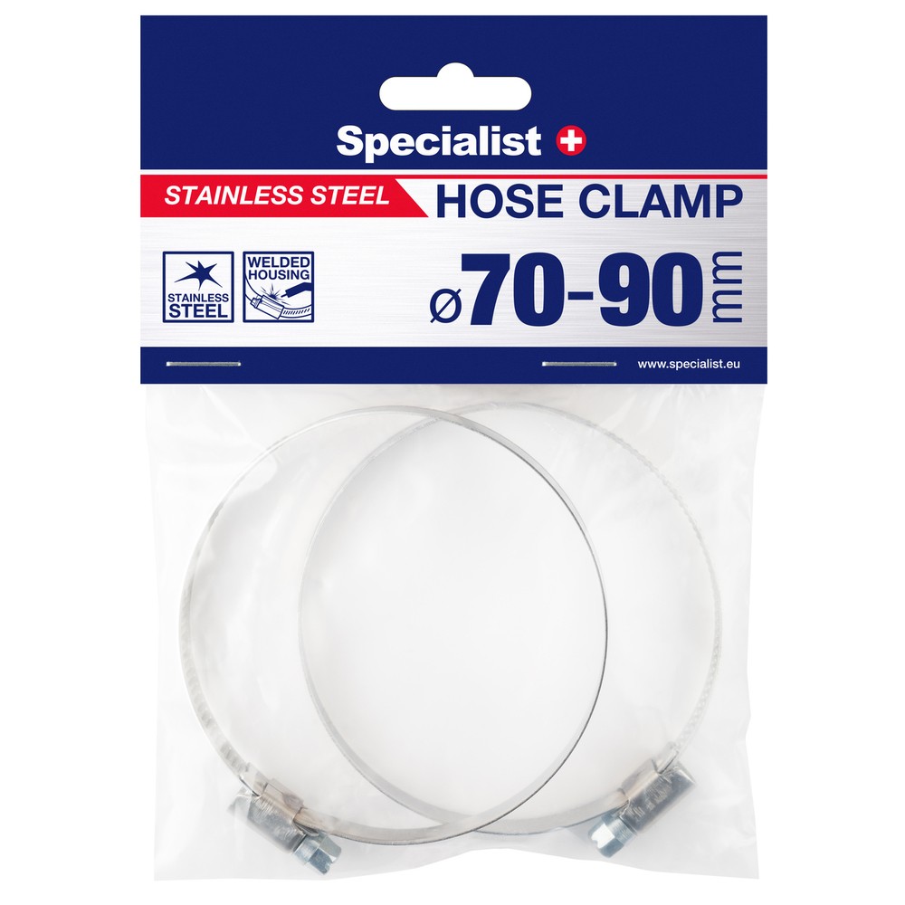 SPECIALIST+ hose clamp, 70-90 mm, 2 pcs