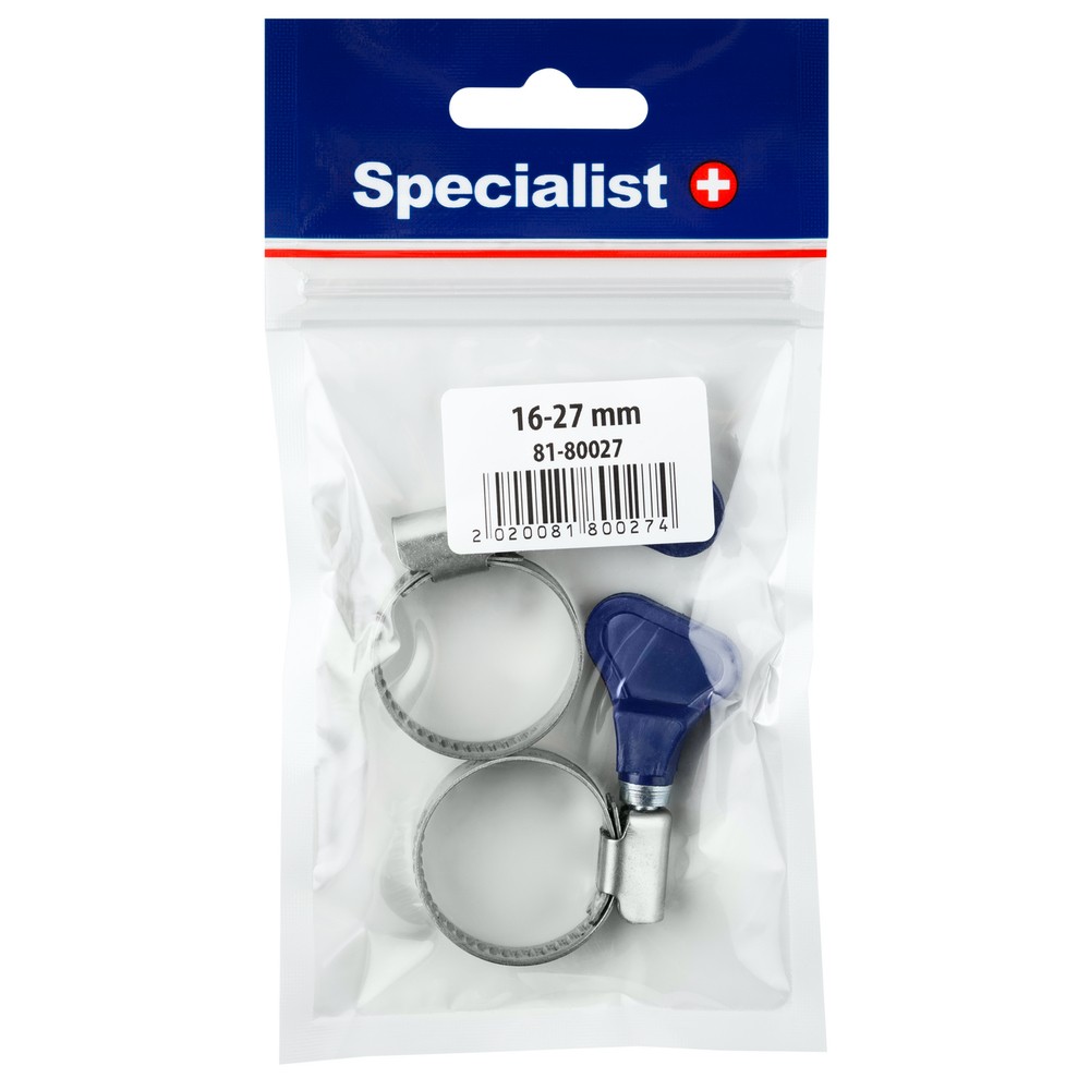SPECIALIST+ butterfly hose clamp, 16-27 mm, 2 pcs