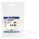 SPECIALIST+ nylon cable ties, white, 2.5x80 mm, 100 pcs