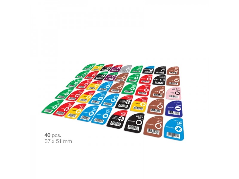 Stickers for screwdriver bit's display LV